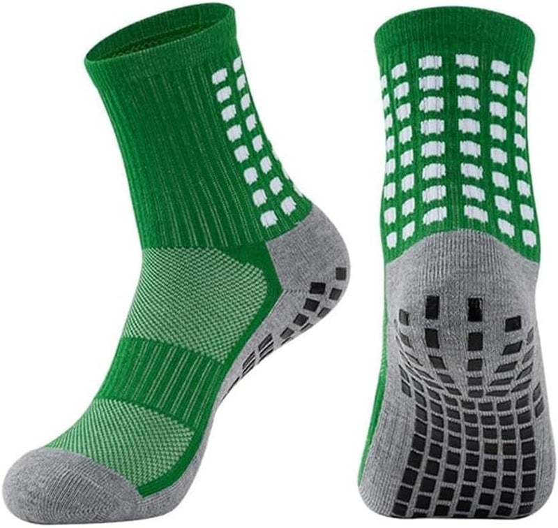 BUKEORE 2 Set Anti-Slip Grip Soccer Socks with Shin Guard Sleeves, Sports Athletic Socks for Men Women - Image 2